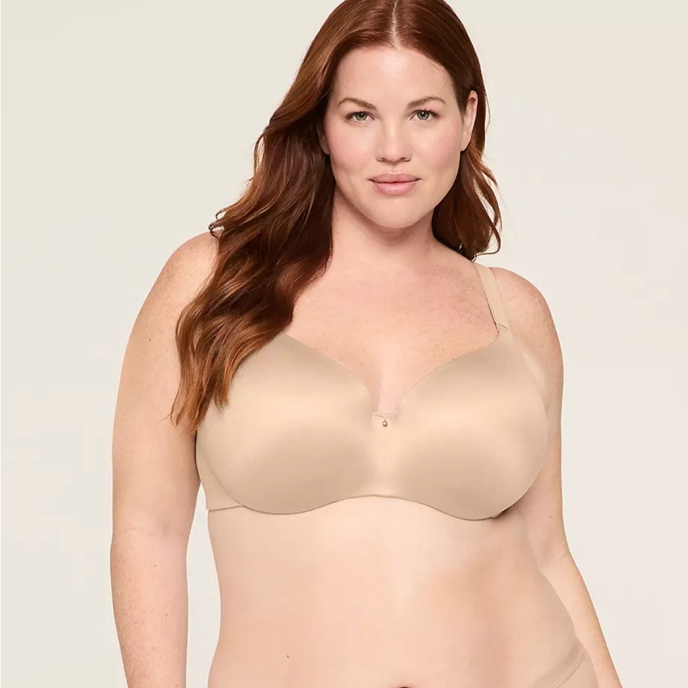 Cacique Back-Smoothing Solution Lightly Lined Balconette Bra Ivory Size‎ 40H NWT